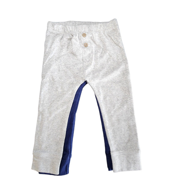 Carter's Baby Boy Pants Infant Size 18 Months Heather Gray Navy Blue Basics - Picture 2 of 4